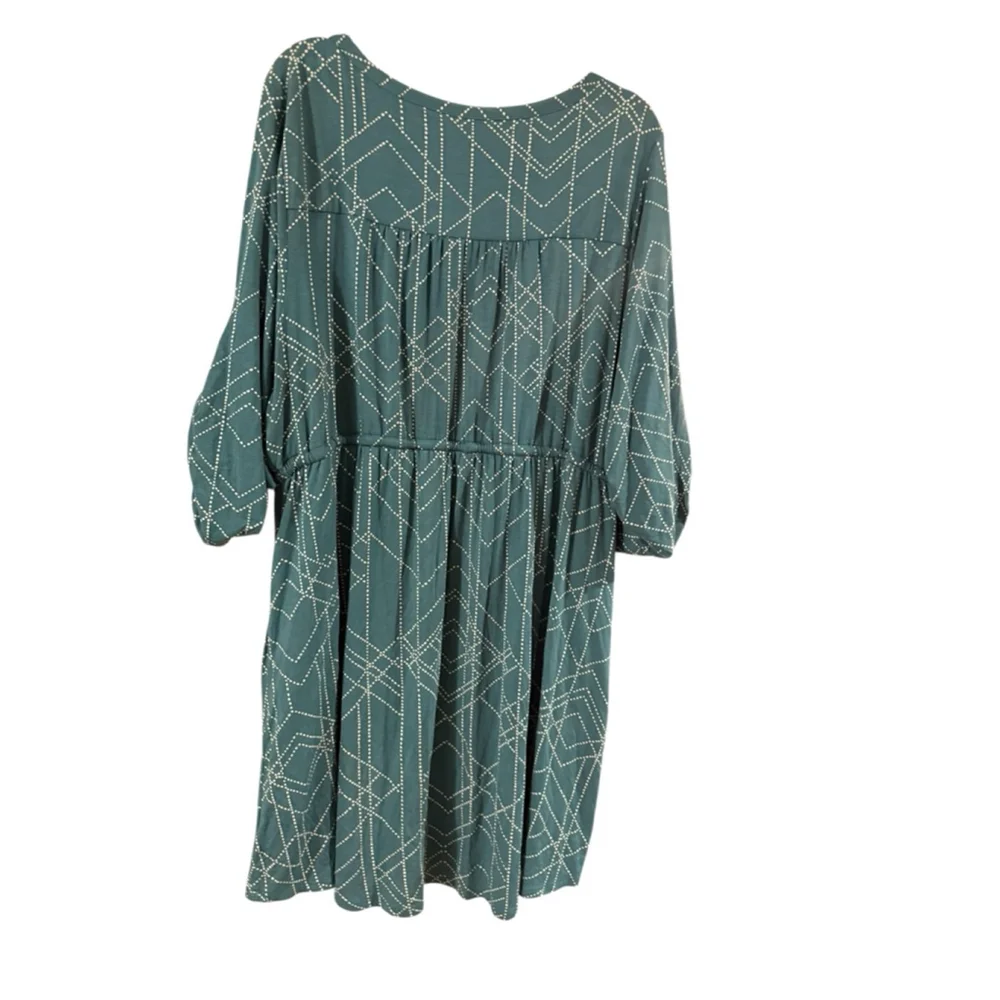 Women's Torrid Teal Cream Geometric Print Super Soft Knit Dress 3X - Picture 10 of 10